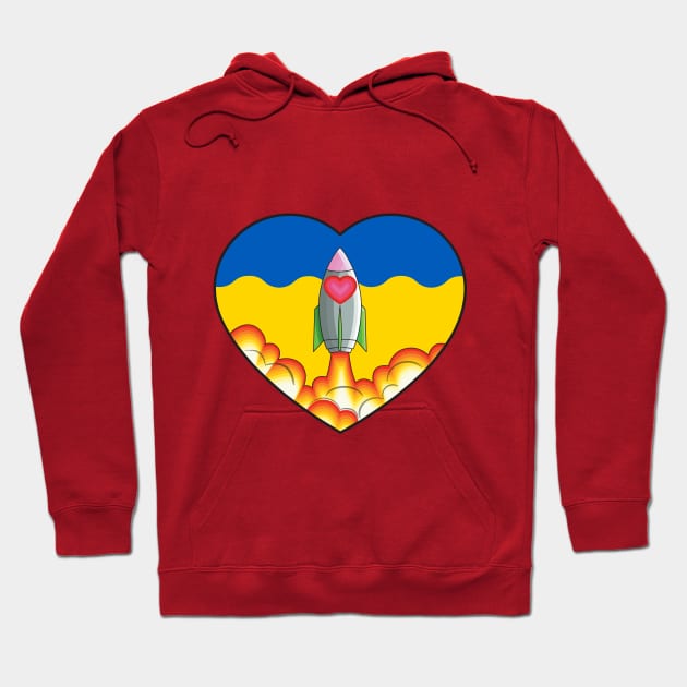 rocket love for ukraine Hoodie by tepy 